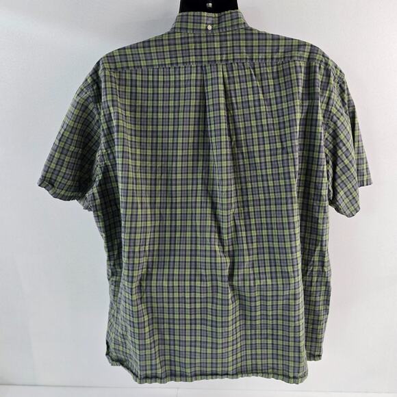 Ralph Lauren Greggor Mens XXL Button-Up Shirt Green Blue Plaid Short Sleeve 6011 - Picture 4 of 8
